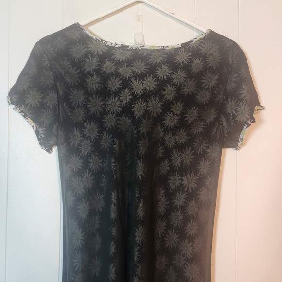Vintage 90s Express International Maxi Dress Daisy Black Mesh Size 5/6 - Picture 8 of 16
